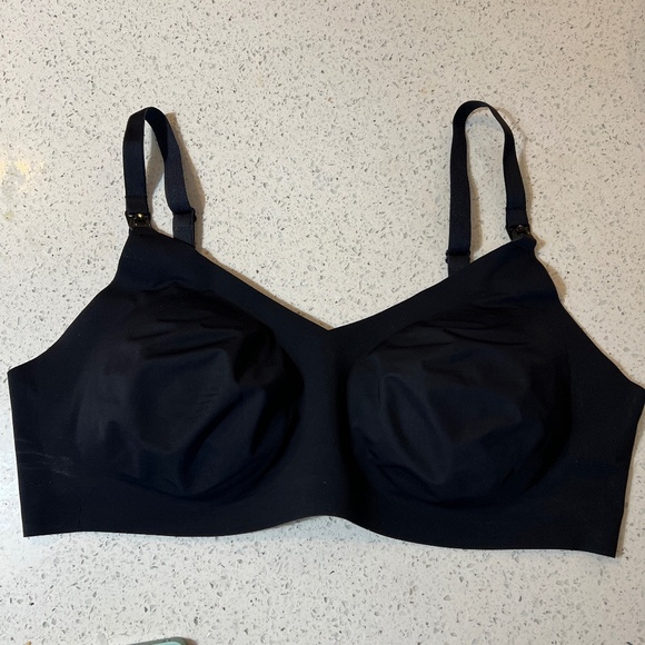 Knix Nursing Bra Removable Pads V Neck Size 7+ BlackThin Adjustable Straps - Picture 1 of 6